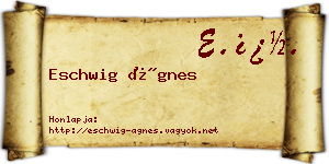 Eschwig Ágnes névjegykártya